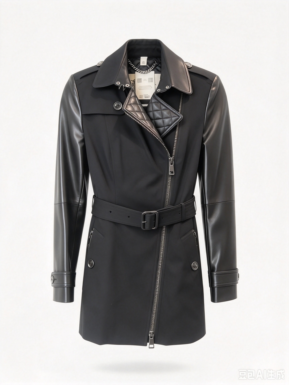 Burberry black hybrid trench coat